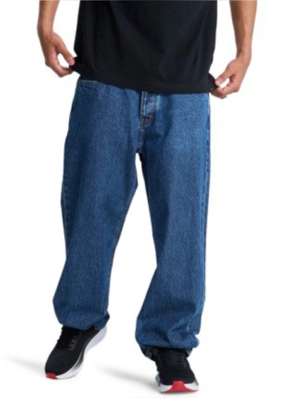 DC Shoes Men’s Baggy Jeans Medium Wash Denim Blue Button Fly Size 38x34 (38x30)